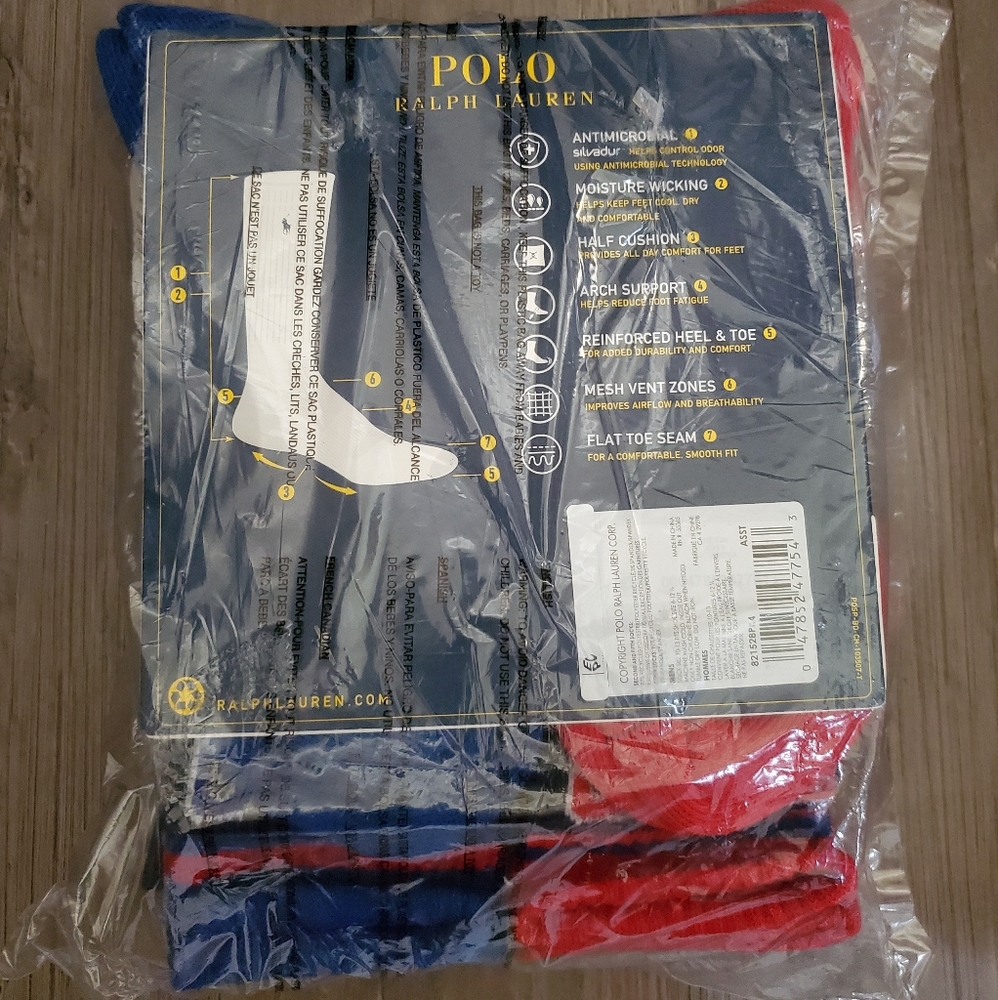 Polo Ralph Lauren Mens Crew Socks - Picture 4 of 4